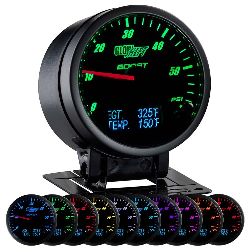 GlowShift 3in1 Diesel Combo Gauge - 60psi TURBO BOOST PYROMETER TRANS TEMP