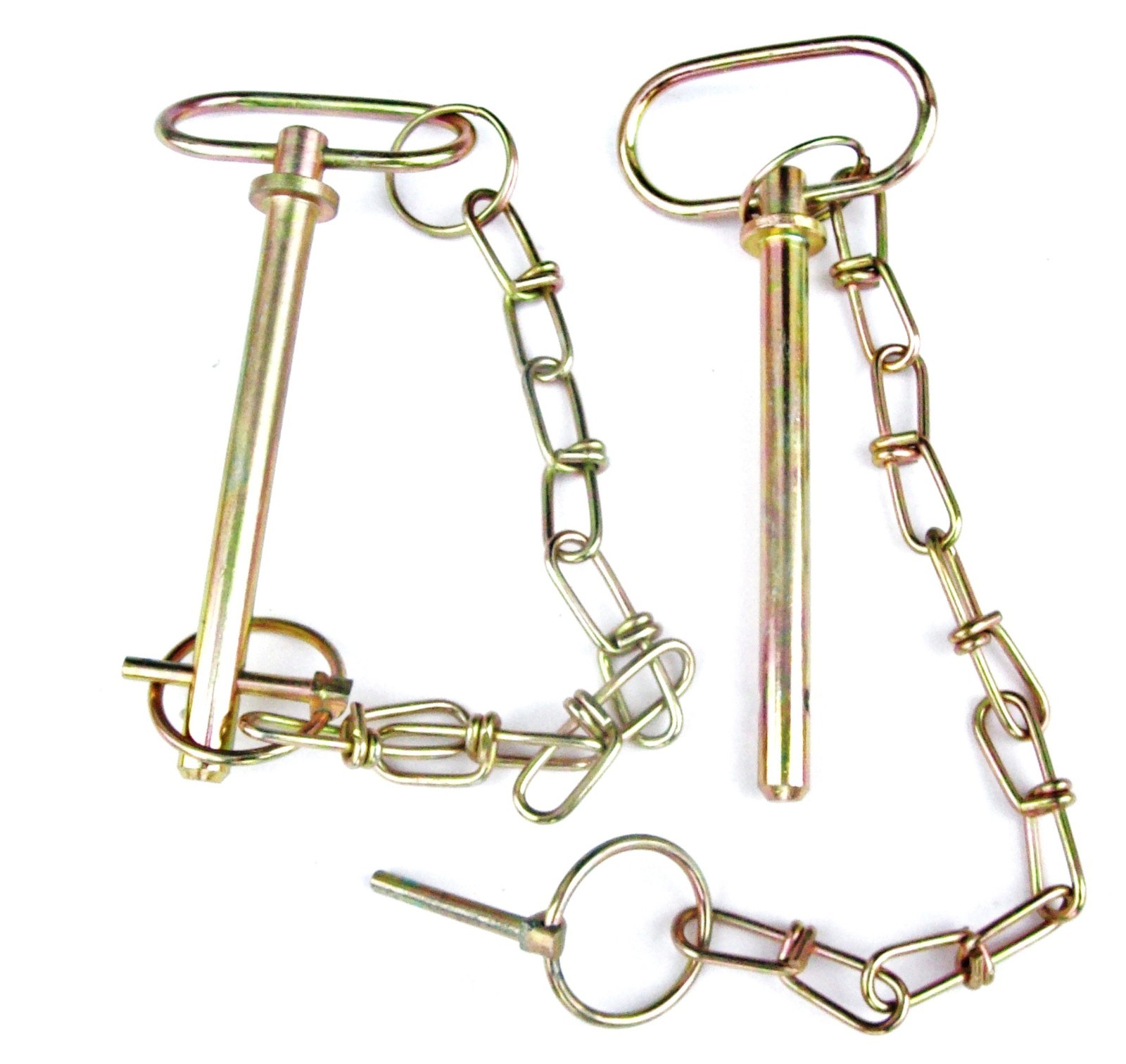 2 GOLIATH INDUSTRIAL 3/8" TRACTOR PINS SAFETY CHAIN WAGON TRAILER HITCH HP38WC