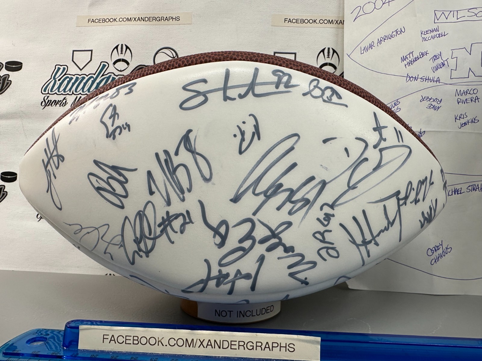 2004 NFC PRO BOWL TEAM SIGNED AUTOGRAPHED FOOTBALL-COACH ANDY REID CHAMP BAILEY