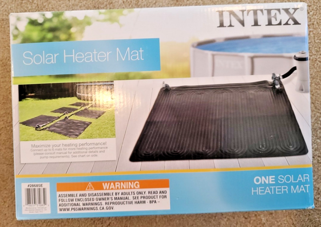 Intex Solar Pool Water Heater Mat 47" x 47" Gallon Above Ground - Black