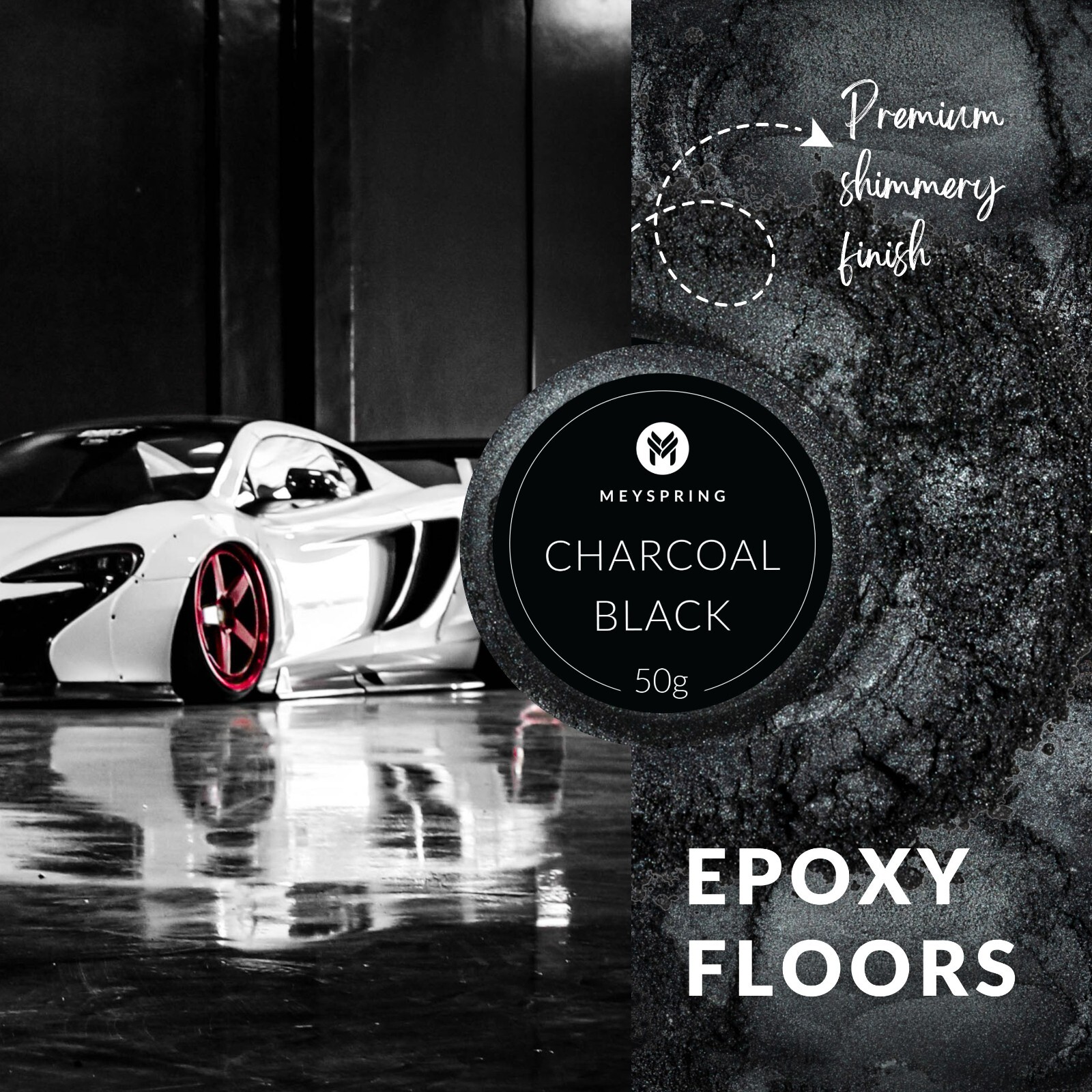 MEYSPRING Charcoal Black Mica Powder for Epoxy - Resin Color Pigment - Resin Dye