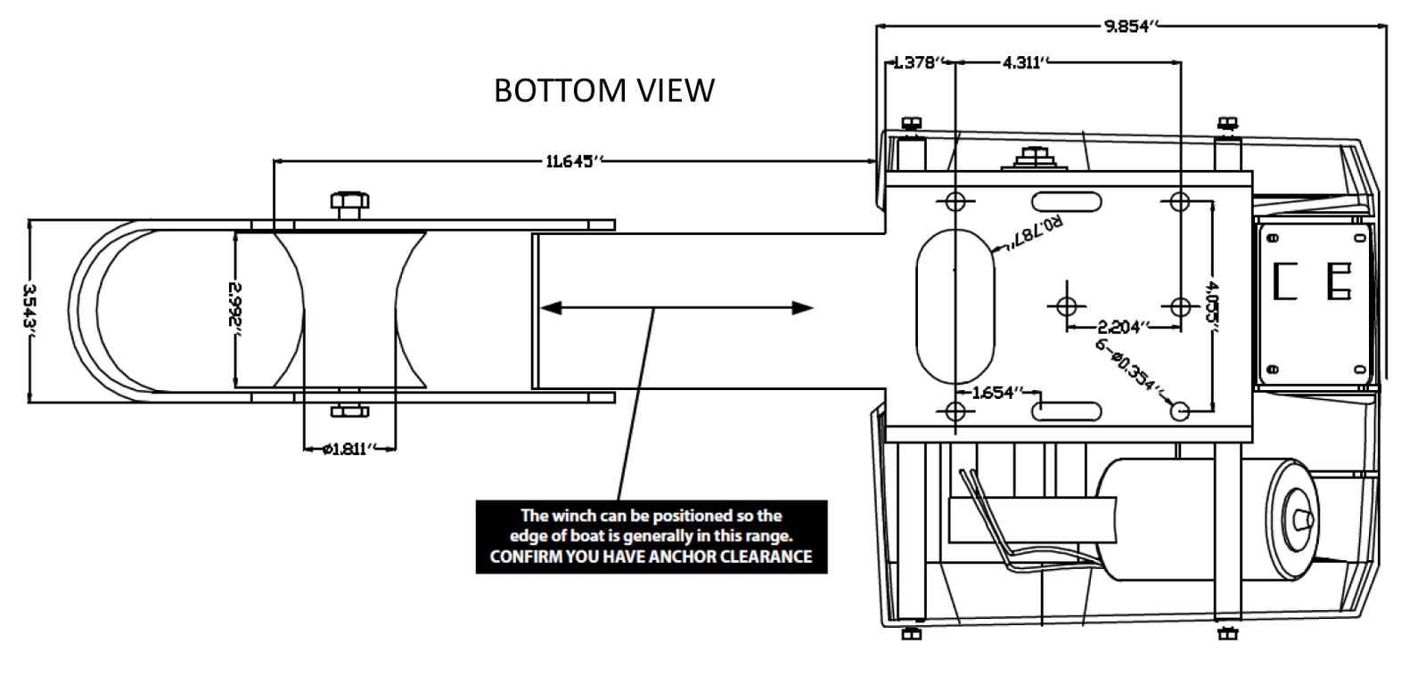 35 lb Saltwater Electric Anchor Winch with Wireless Remote