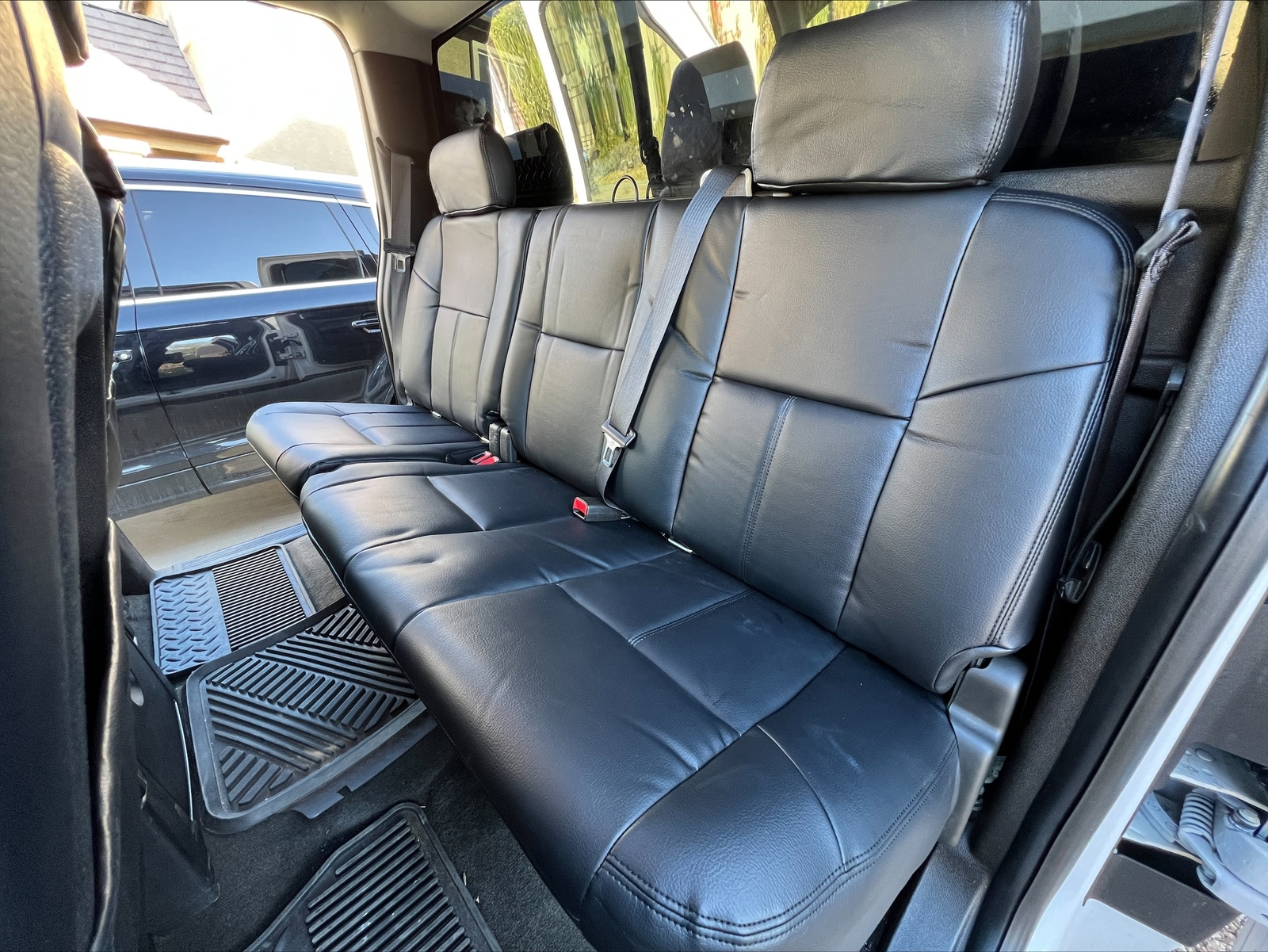 Front+Rear Black For 07-13 Chevrolet Silverado Seat Covers Extended Cab