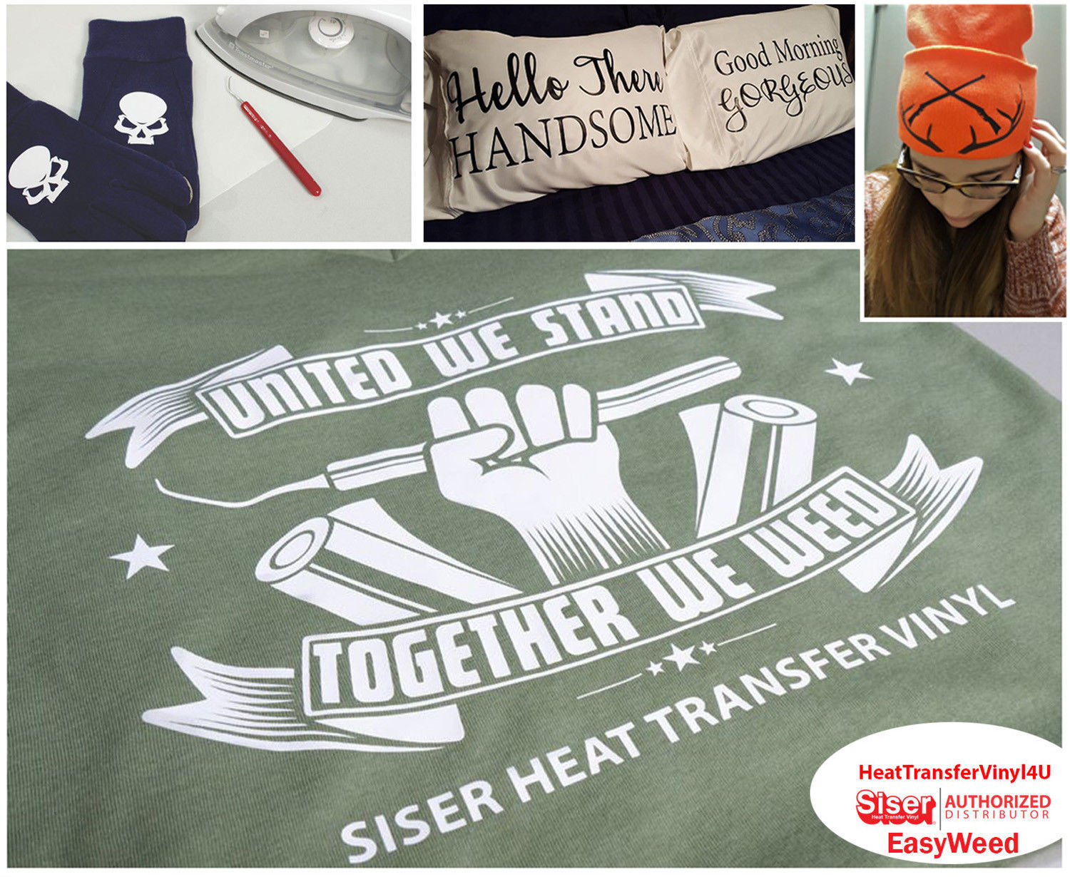 Siser EasyWeed Iron On Heat Transfer Vinyl For T-Shirts -WHITE 12",15",20" Rolls