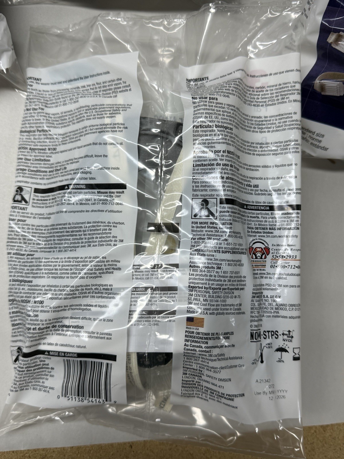 10 Pack 3M 8233 N100 Particulate Respirator With Valve