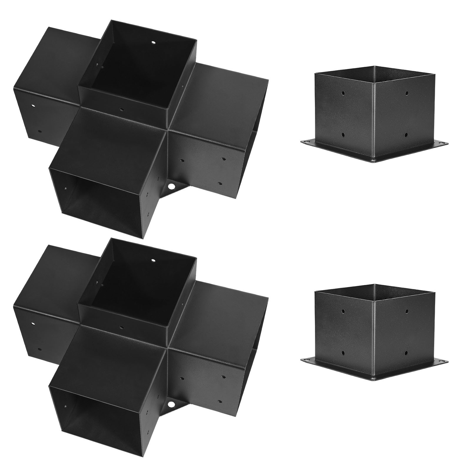 VEVOR 6x6" Pergola Bracket Kit Inner 5.5x5.5 4-Way Woodworks DIY Post 2 pcs
