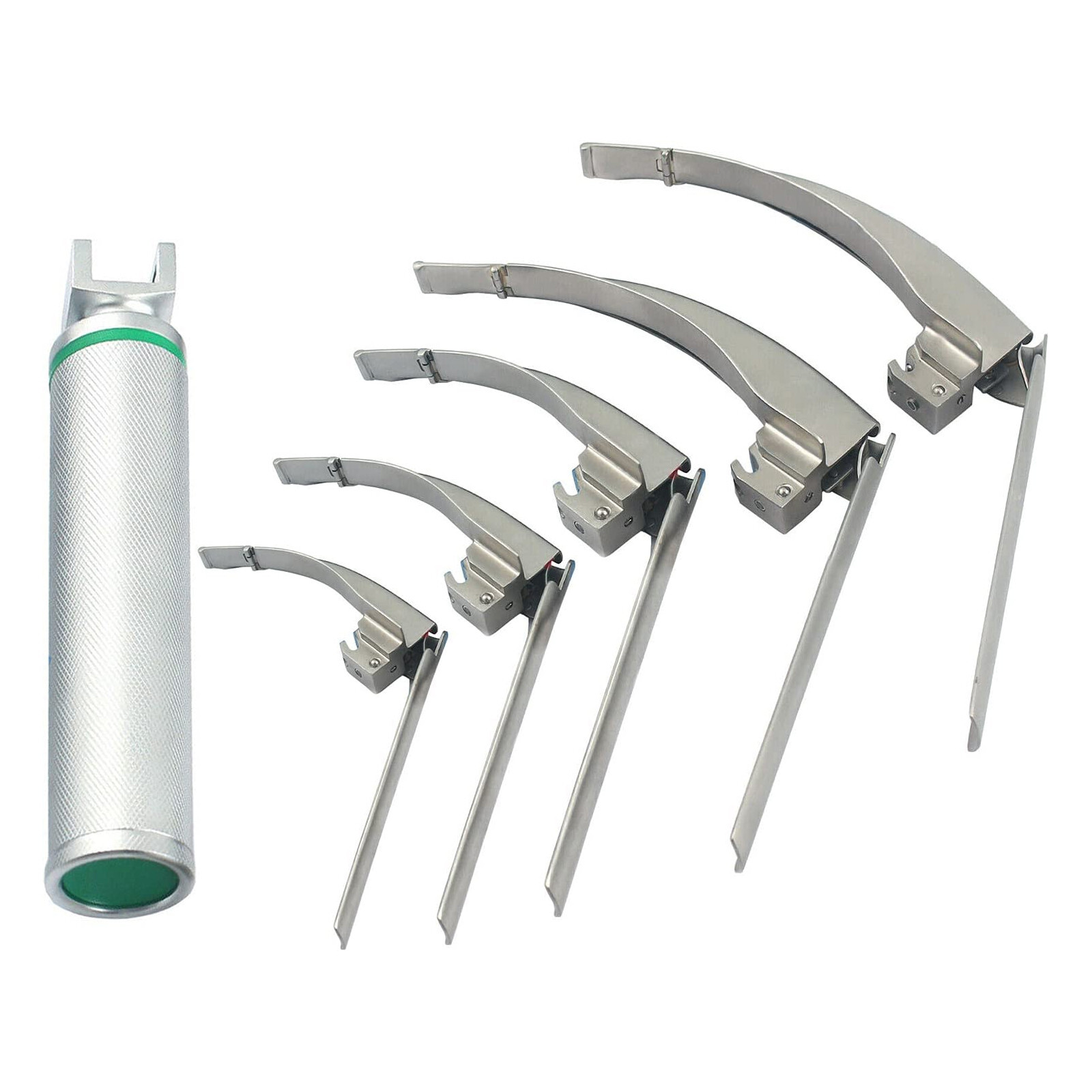 McCoy Flexi-Tip Fiberoptic LED Laryngoscope Set Blade 1 2 3 4 5 Medium Handle
