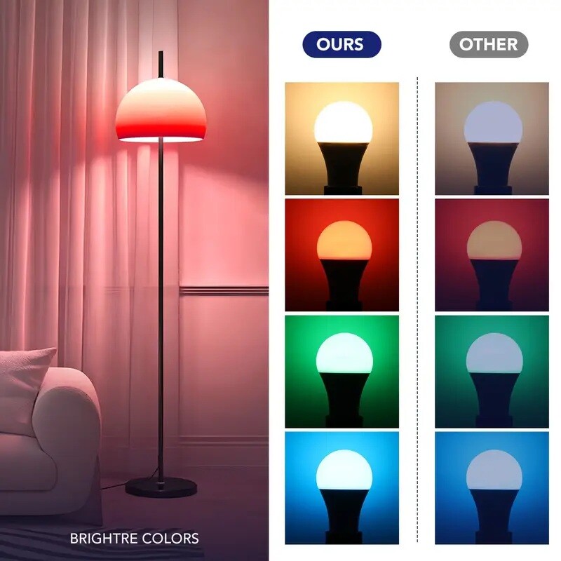 Bulbs Color Bluetooth Mode Bulbs, Dual 2-Pack 100W, 3-Pack and Smart Adjustable