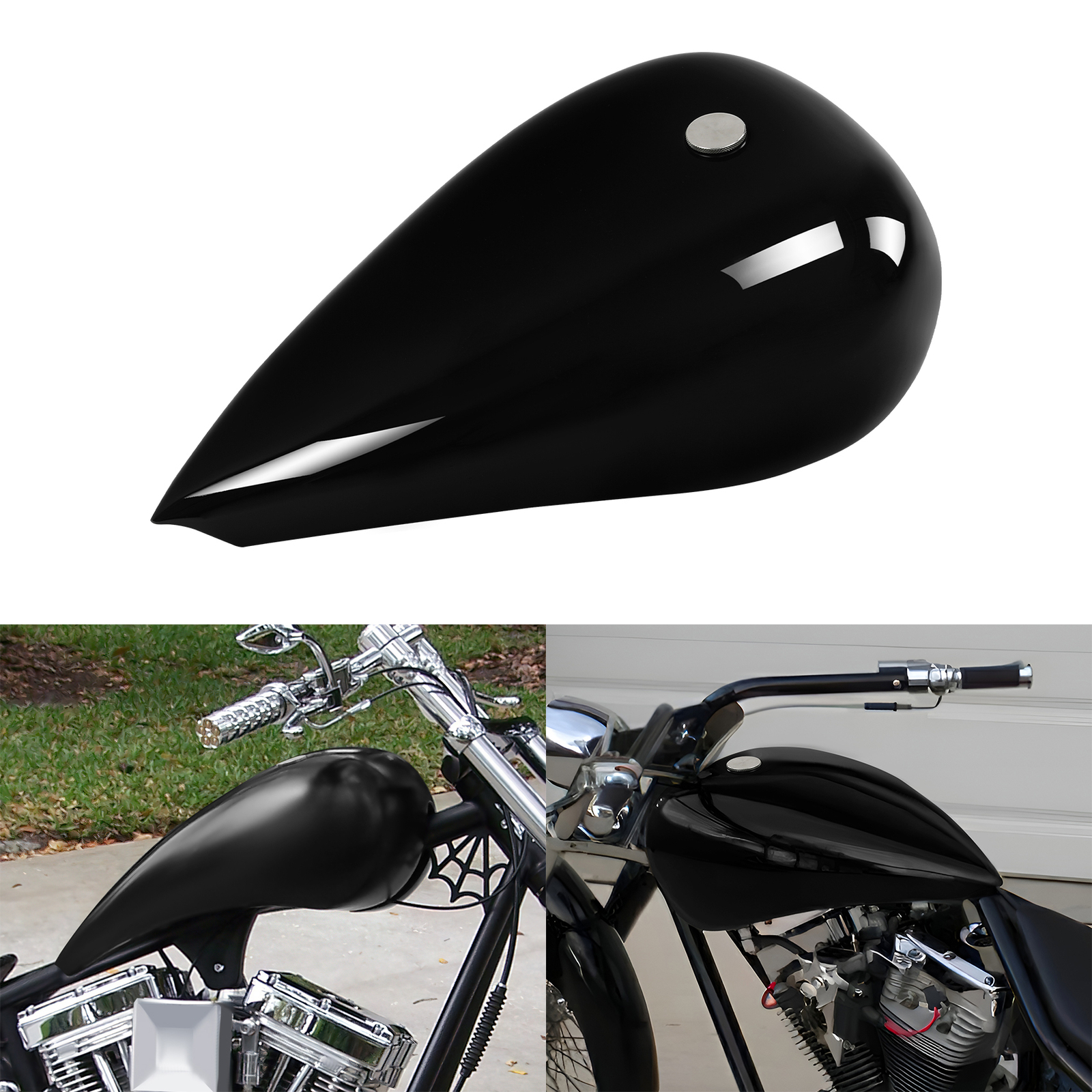 Custom 5" Stretched 4.5gal. Fuel Gas Tank Fit For Harley Chopper Motorcycle Bike