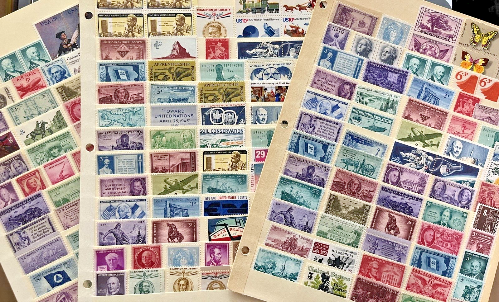 U.S. MINT COLLECTION 400+ VINTAGE STAMPS INCLUDES PLATE BLOCKS / SINGLES & MORE!