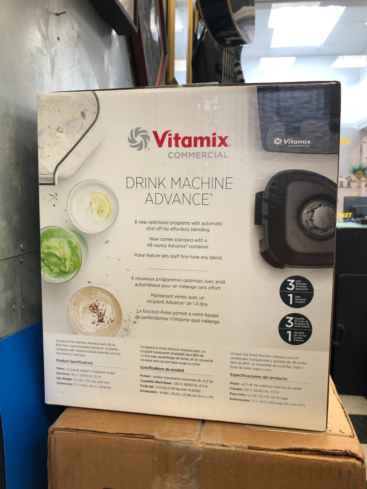 Vitamix Drink Machine VM0100A 2.3HP 48 oz Stackable Commercial Blender Red