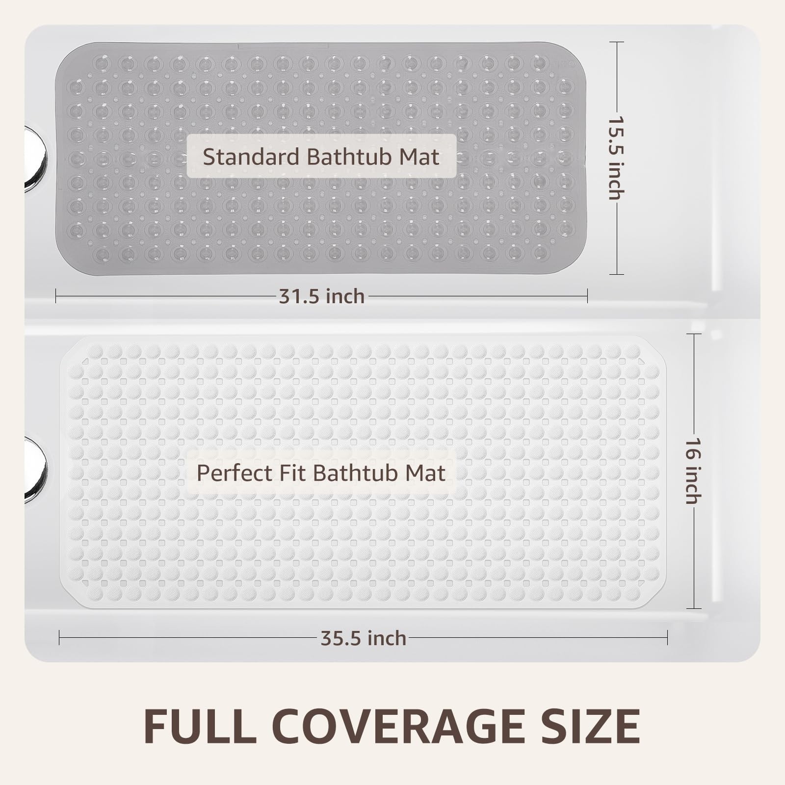 Bath Tub Shower Mat Non Slip, Bathtub Floor Liner Mats for Inside Shower Bath...