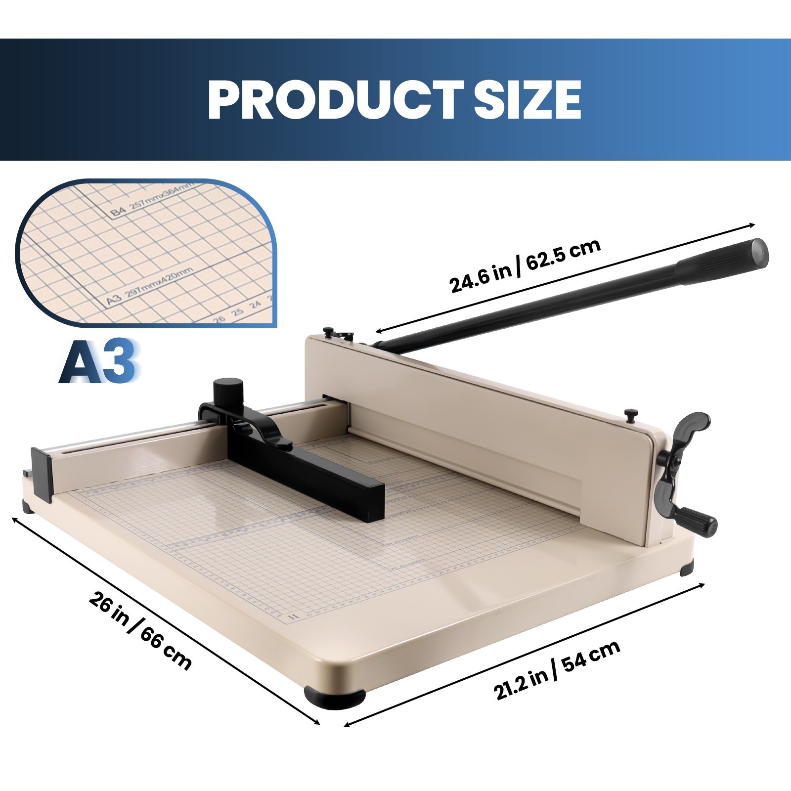 A3-17" Heavy Duty Guillotine Paper Cutter 400 Sheets Paper Trimmer Paper Slicer