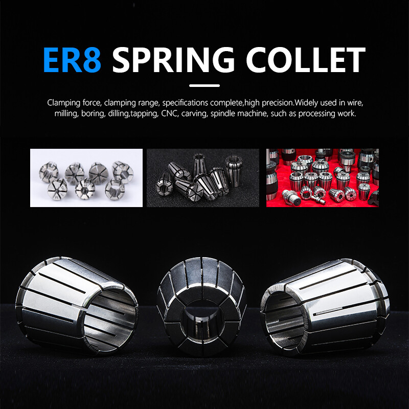 ER8 Spring Collet Set NC Engraving Milling Lathe Machine Chuck Tool 9Pcs 1-5mm