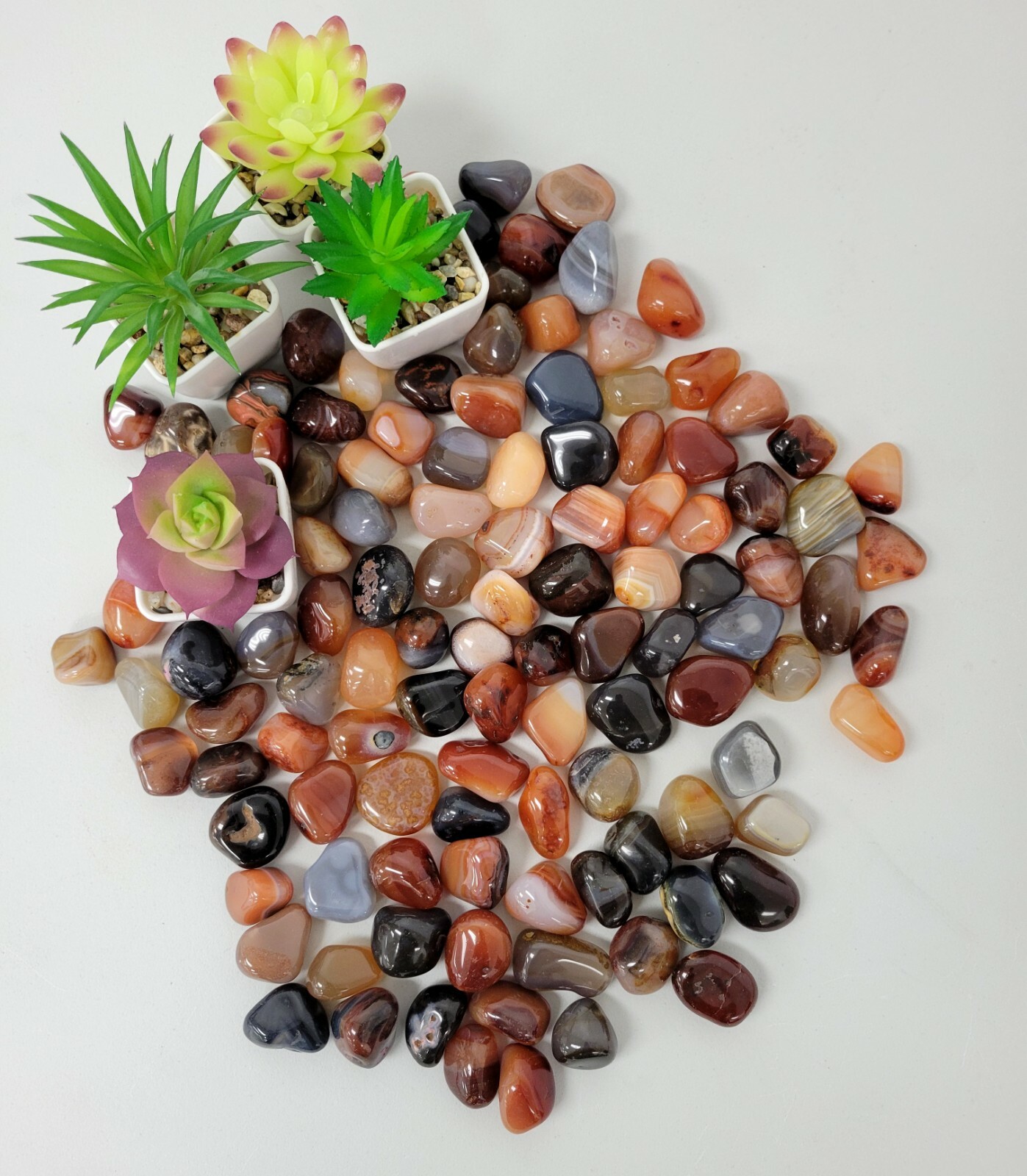 Tumbled Stones Assorted - Mixed Polished Agate Crystals - Bulk Crystals Blend