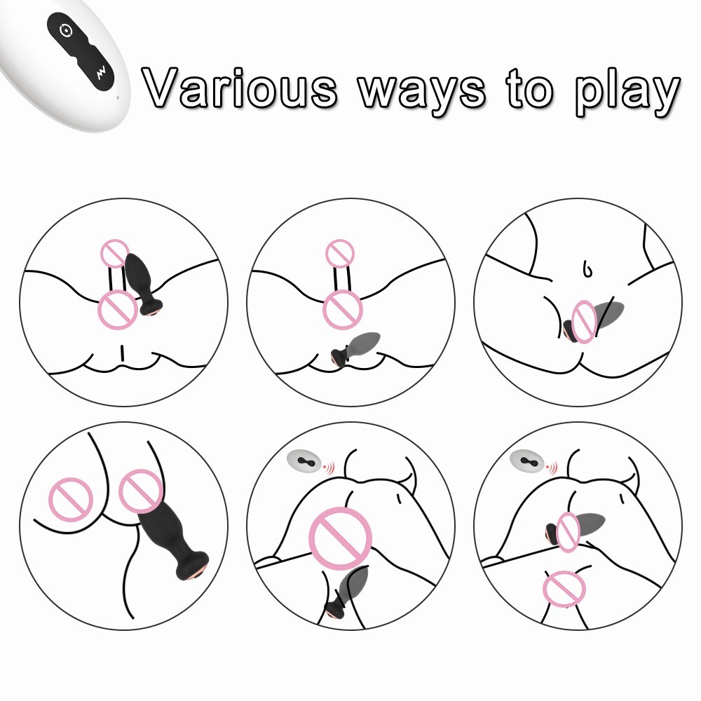 Rotating Anal Butt Plug Dildo Vibrator Prostate Massager Sex Toys for Men Women