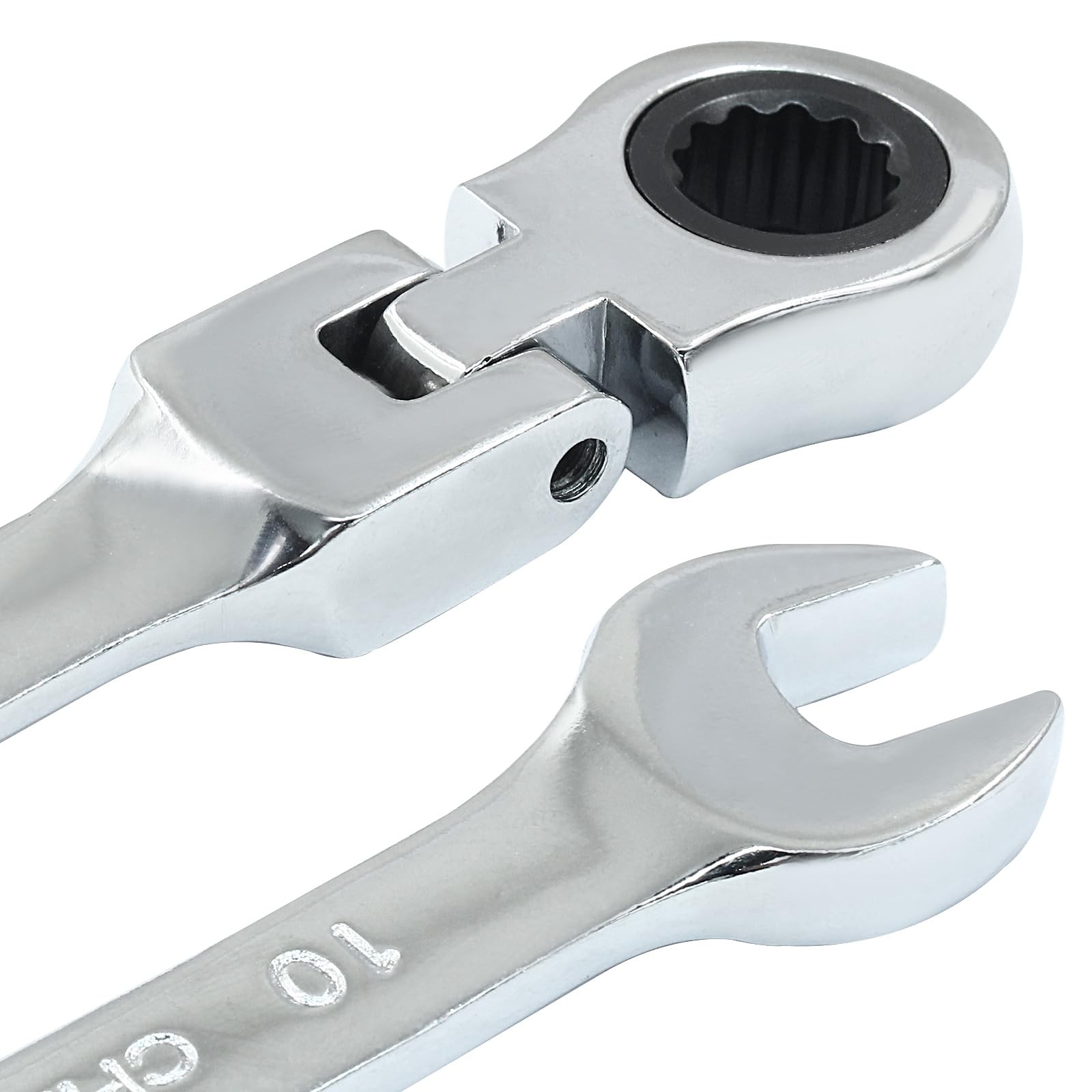 Hordion 10mm Ratcheting Combination Wrench, 12 Point 72-Tooth Flex Head