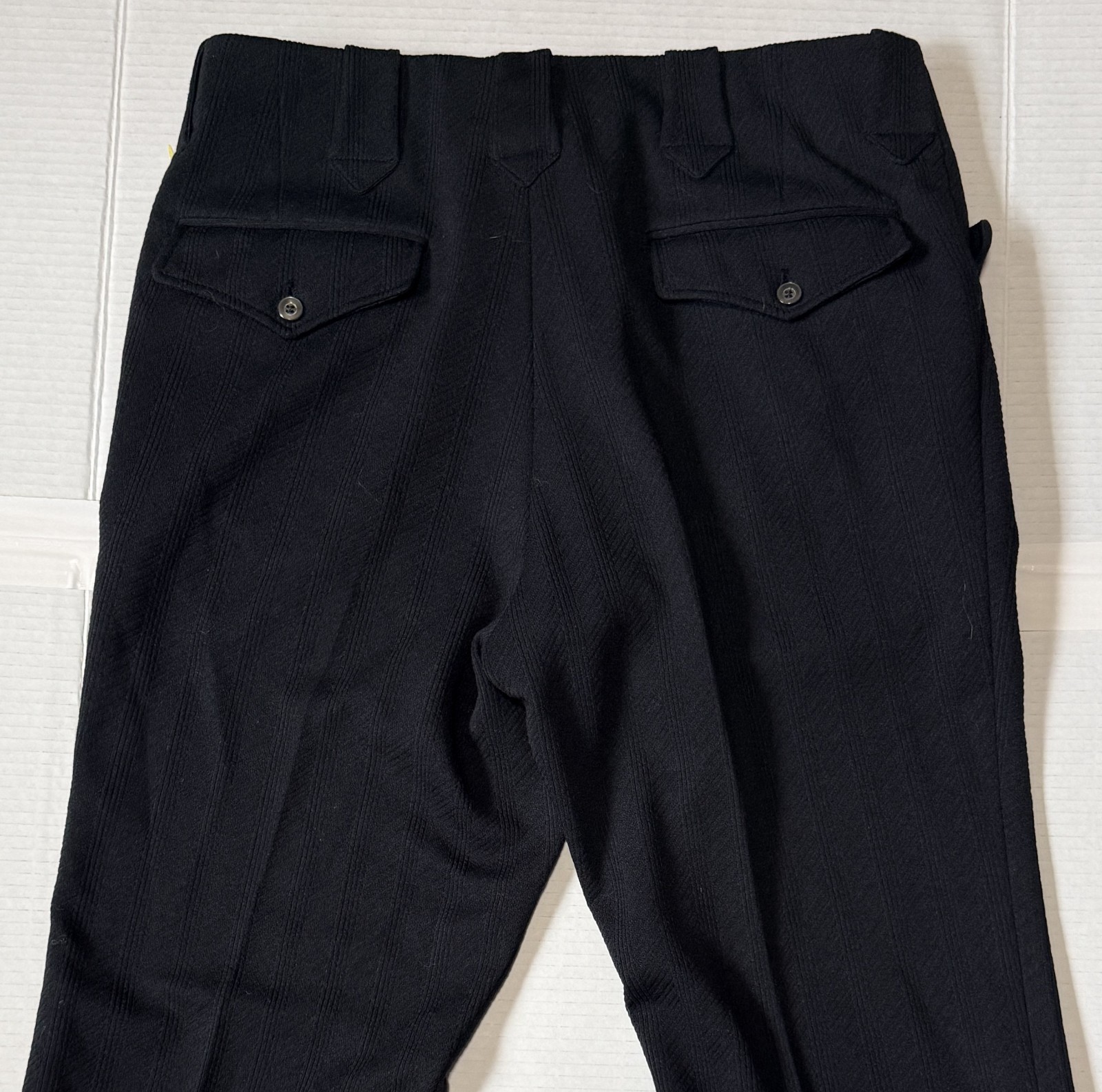 H Bar C Ranchwear - Vintage 60's Black Polyester Textured Pants USA - 32x31