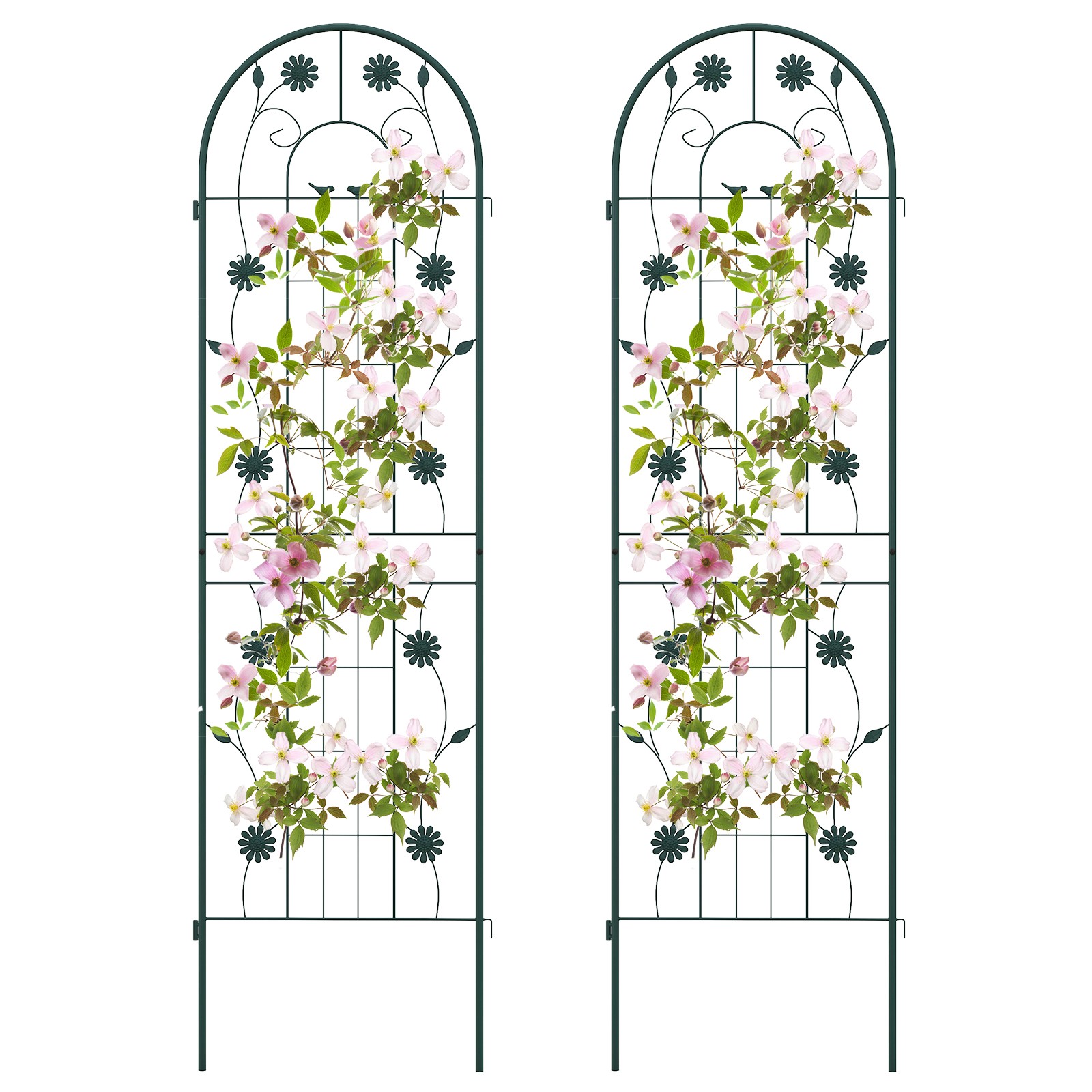 2 Pack 71" x 20" Metal Garden Trellis Rustproof Plant Support for Garden Yard