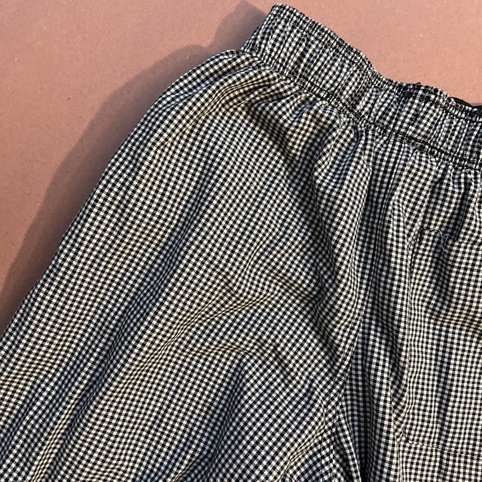 CHEF WORKS BLACK & WHITE CHECKERED DRAWSTRING PANTS SIZE SMALL