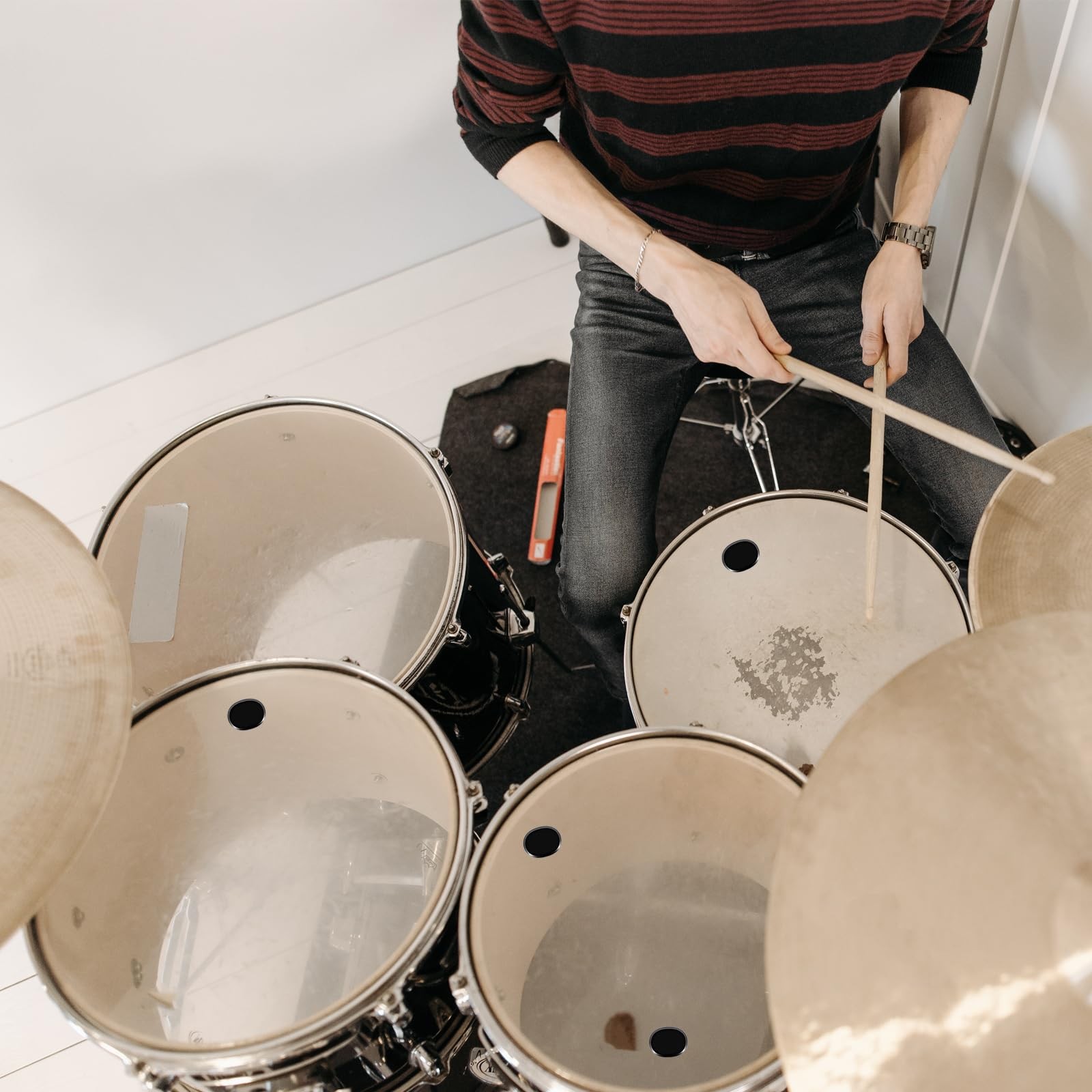 EASTROCK 30 Pieces Drum Dampeners Gels Silicone Gel Pads Silencers Black