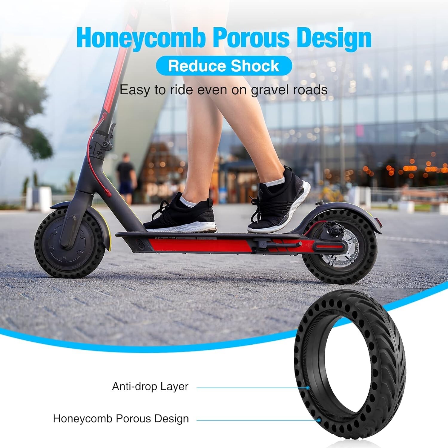 2-Pack 8.5" Solid Tires for Electric Scooter with 2 Tools