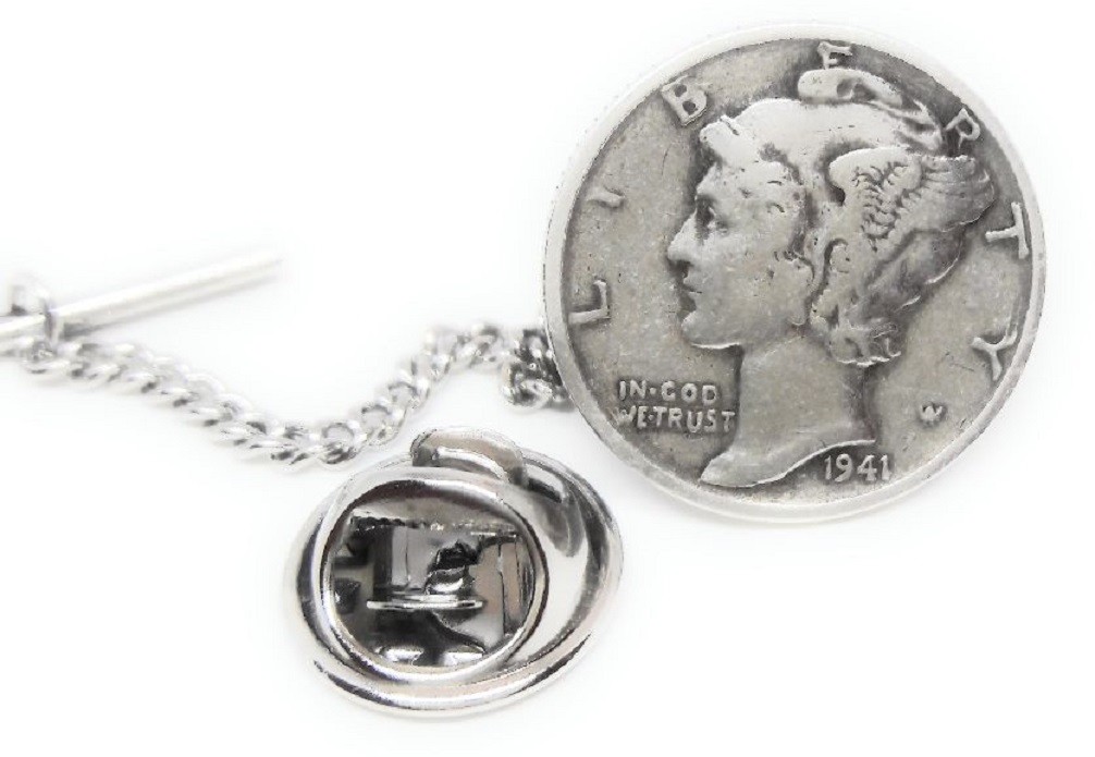 MERCURY DIME TIE TACK / LAPEL PIN MFG DIRECT PRICES