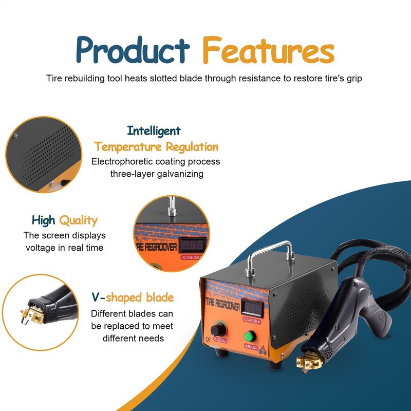 Truck Tire Groover Rubber Cutter Regroover Tyre Grooving Machine W/ Blade 1000W