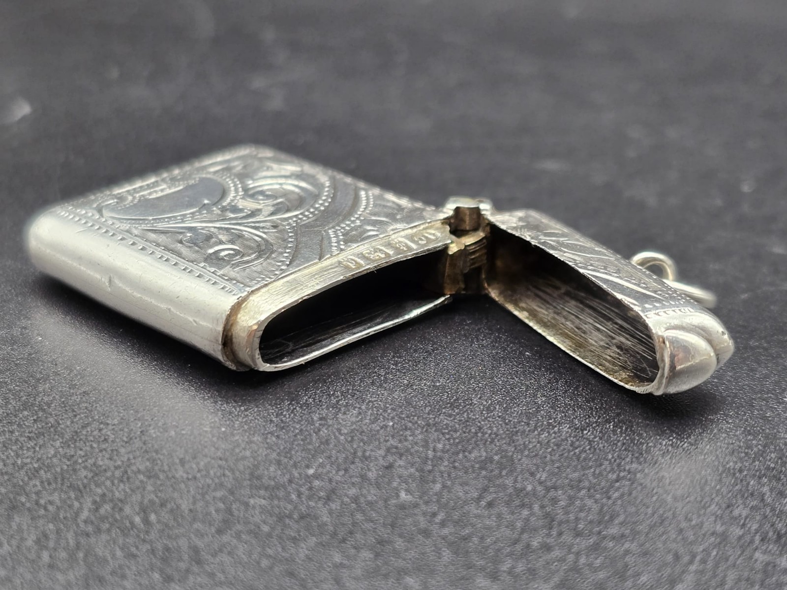 Antique Victorian Sterling Silver Vesta Case/Match Safe UK/Birmingham/1903/A.C