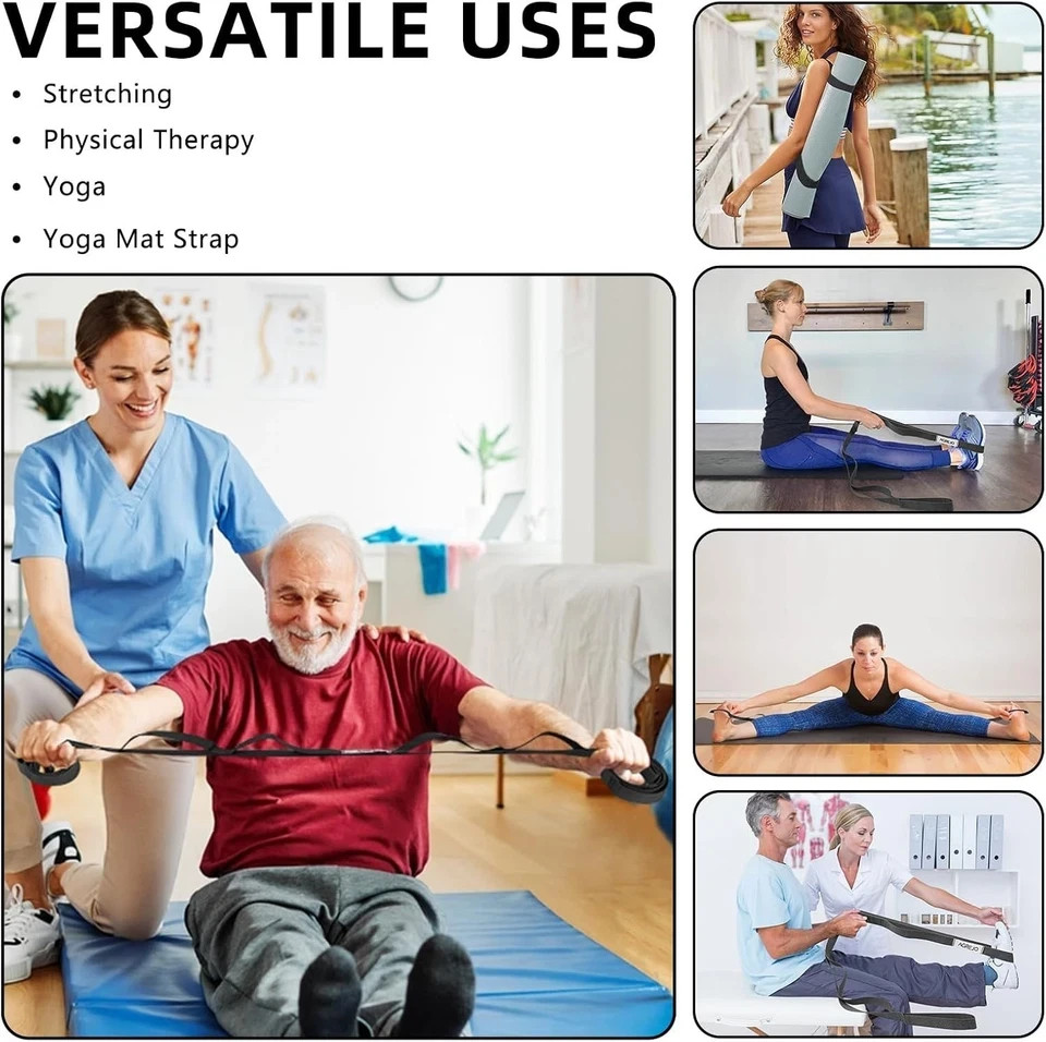 Stretching Strap Yoga Strap for Physical Therapy Stretch Out Straps for Home ...