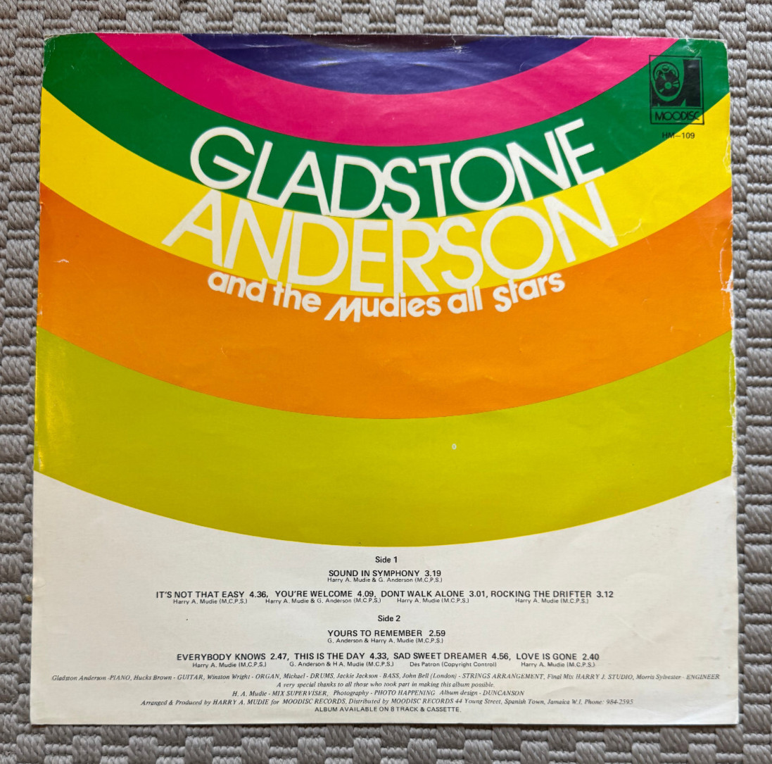 Gladstone Anderson and the Mudies All Stars Glady Unlimited Insert Poster 1977