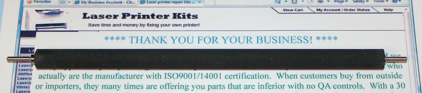 HP Laserjet 1160 1320 TRANSFER ROLLER RM1-1471 PREMIUM QUALITY ISO9001/14001 USA