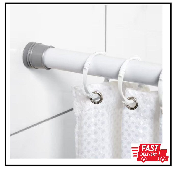 Adjustable 36-60 inch PVC Shower Rod Cover - White