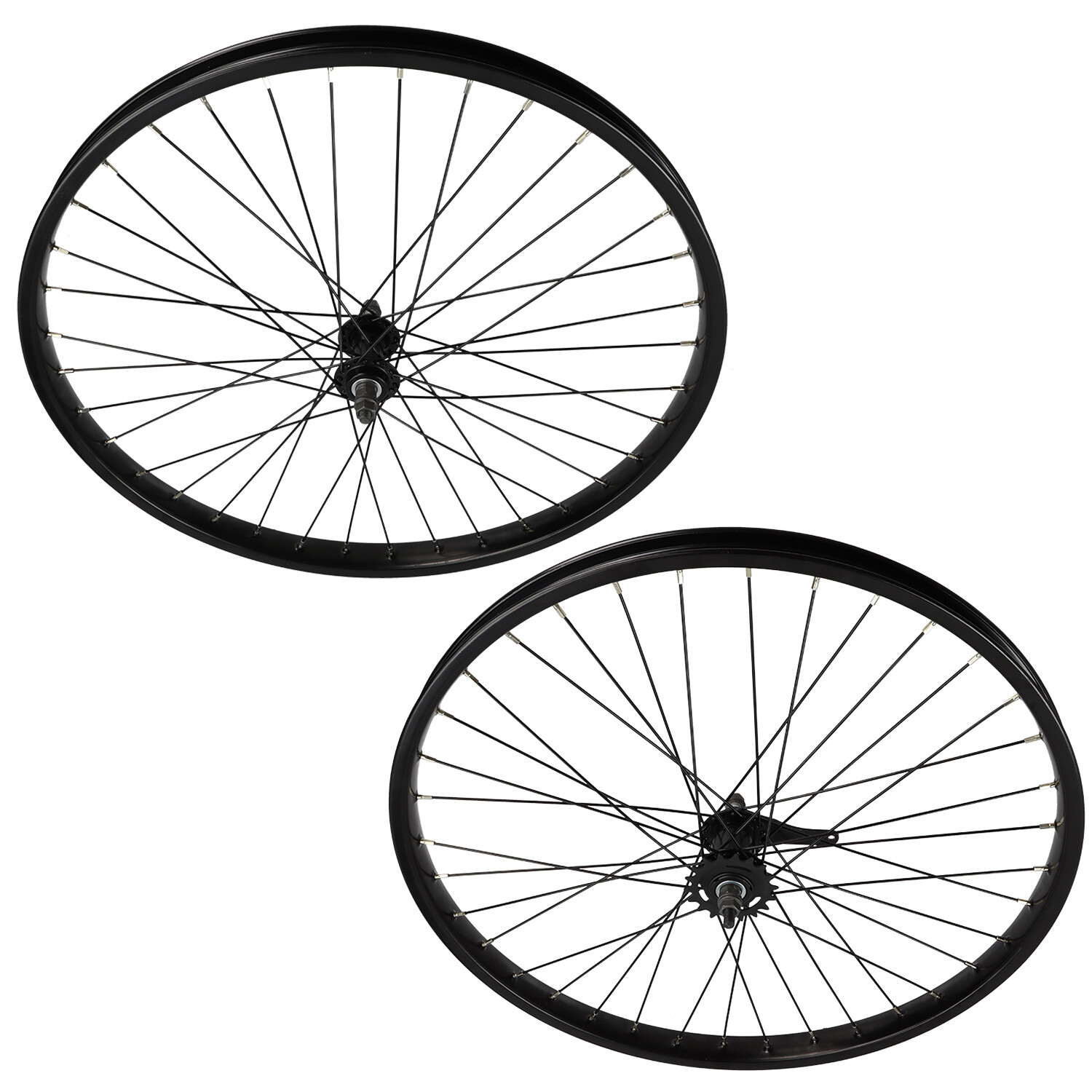 PRO+26 X 2.125 HEAVY DUTY BEACH CRUISER 12G FRONT OR COASTER BLACK 36 SPOKE RIMS