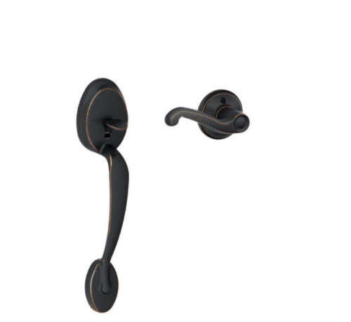 Schlage Plymouth Entry Door Handle with Left Handed Flair Door FE285 PLY FLA LH