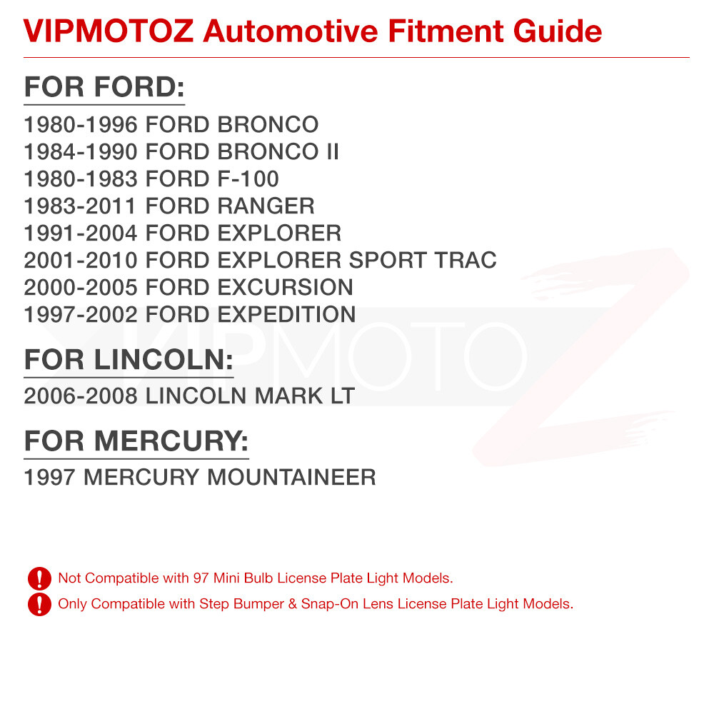 SMD LED License Plate Lights Tag Lamps Housing 83-11 Ford Ranger Bronco Explorer