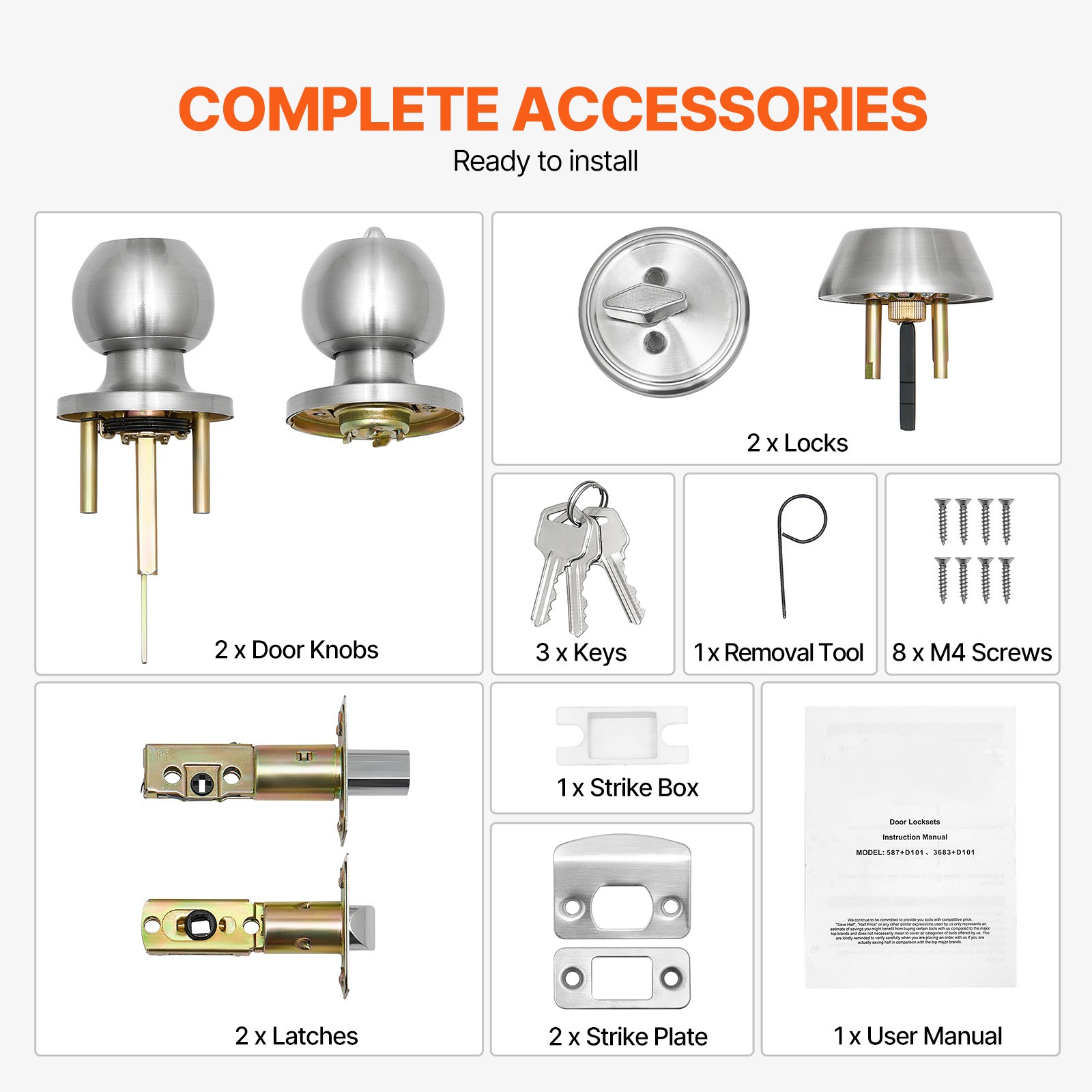 Uimoso Entry Door Knob and Deadbolt Set Satin Nickel Single Cylinder Deadbolt
