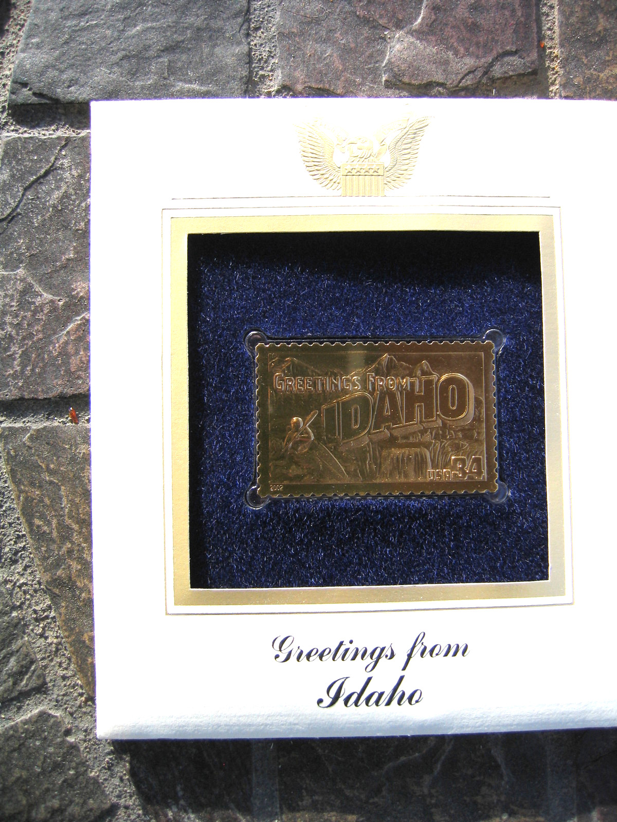2002 IDAHO Greetings From America replica Gold Stamp Golden COVER