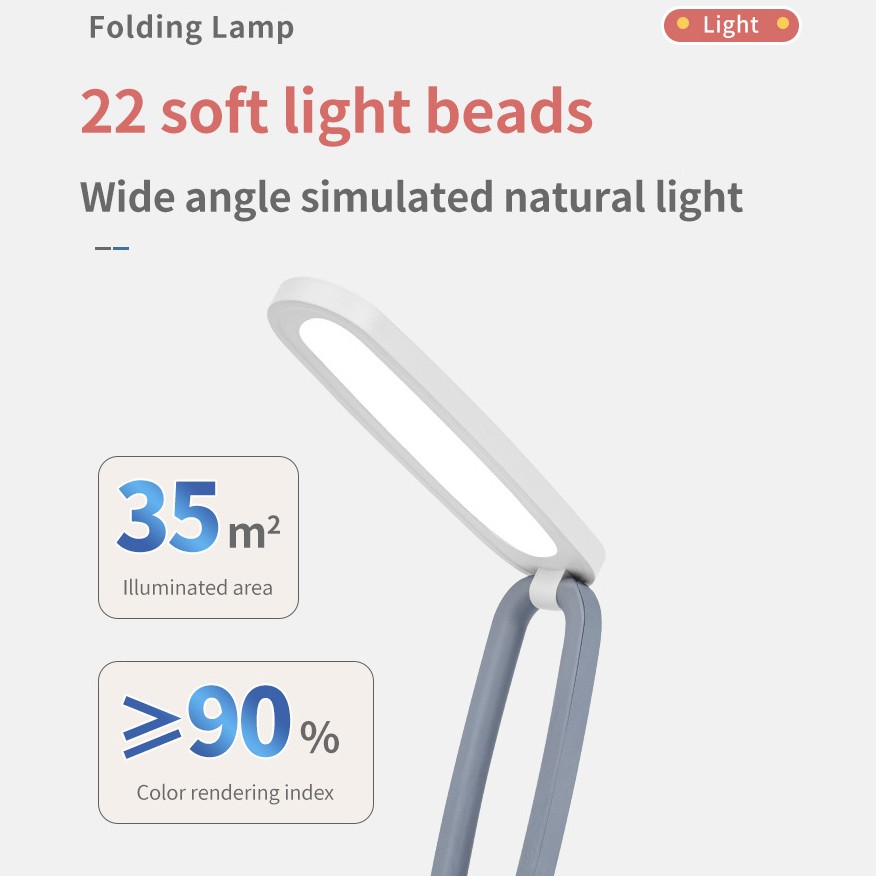 LED Desk Lamp – Rechargeable, Foldable, Portable Light with 3 Brightness Levels