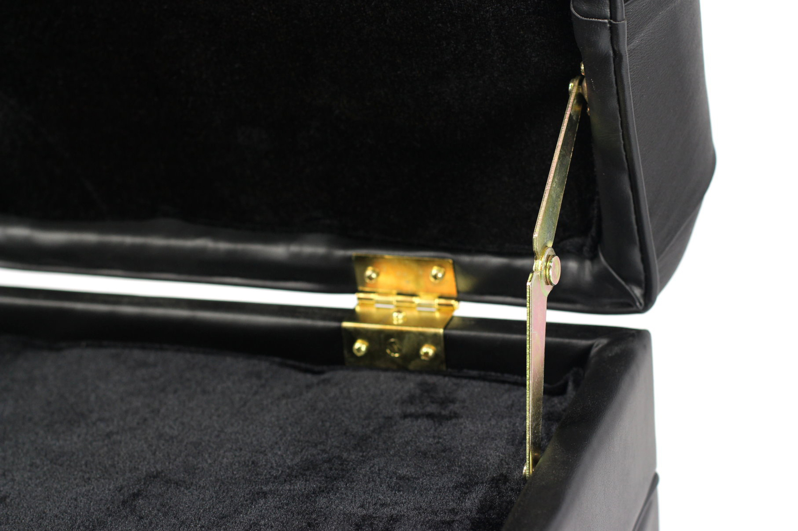 Genuine Leather Adjustable Piano Bench Seat - GRIFFIN Black Wood Keyboard Stool