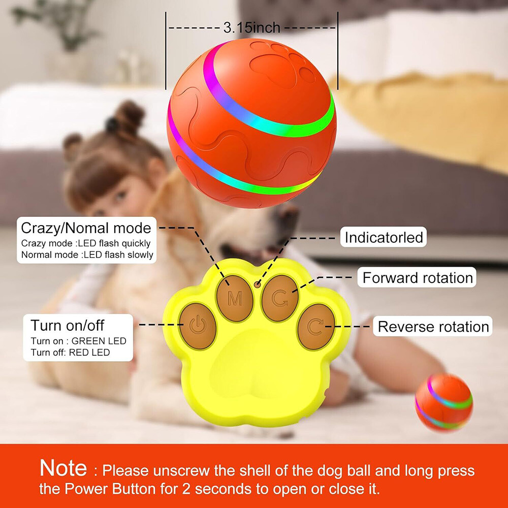 Peppy Pet Ball for Dogs with Remote Control Interactive Dog Ball Toy LED Flash