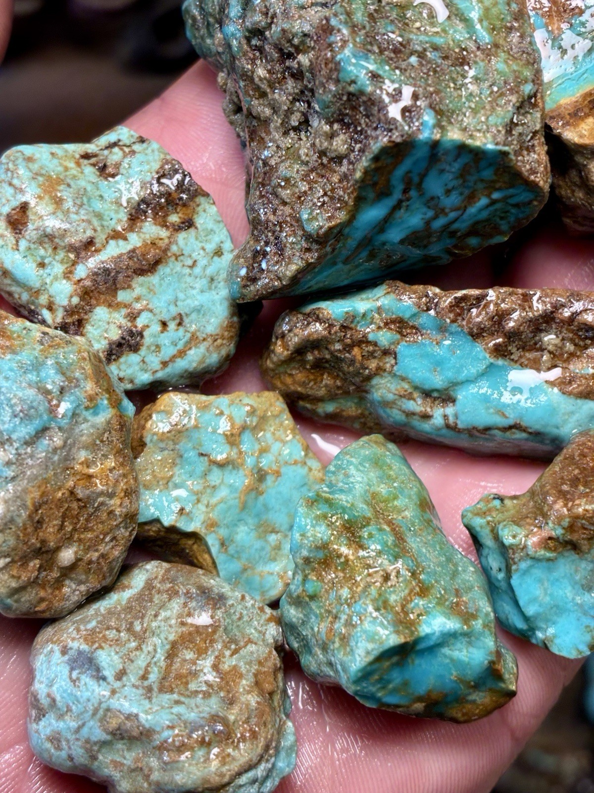 Turquoise Mountain - Kingman Blue Turquoise in Classic Red Matrix. 1 Lb.
