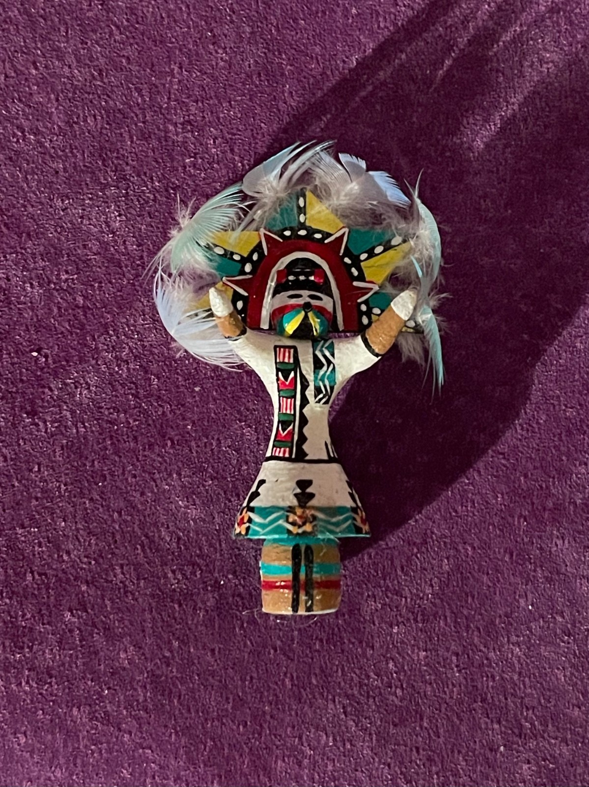 MINIATURE-KACHINA-APACHE GAAN DANCER-NATIVE AMERICAN-TINY FINE DETAILS-1.75"