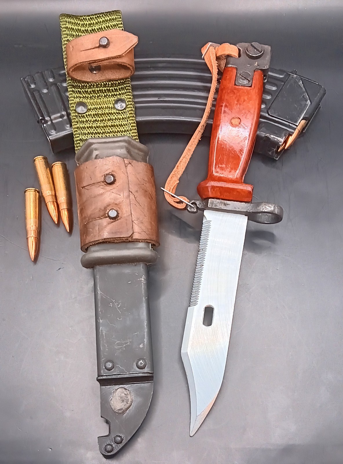 Romanian Type II AIMS Bayonet w/ Complete Sheath - Unissued Soviet Cold War #4