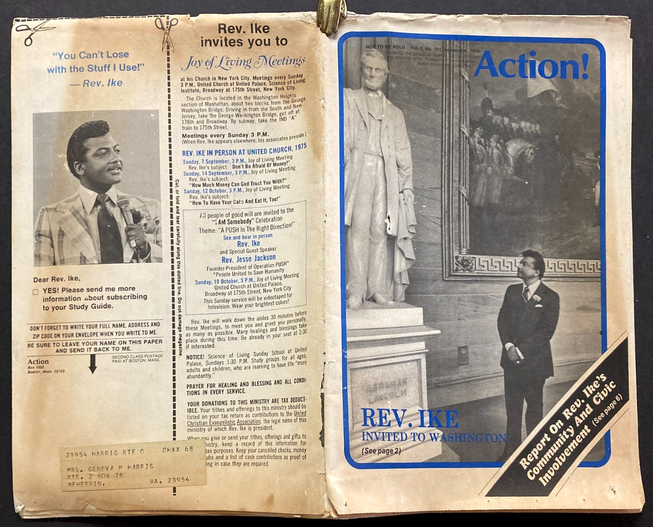 Vtg Lot African American Prosperity Evangelist Rev. Ike~1970s Action! + Ephemera