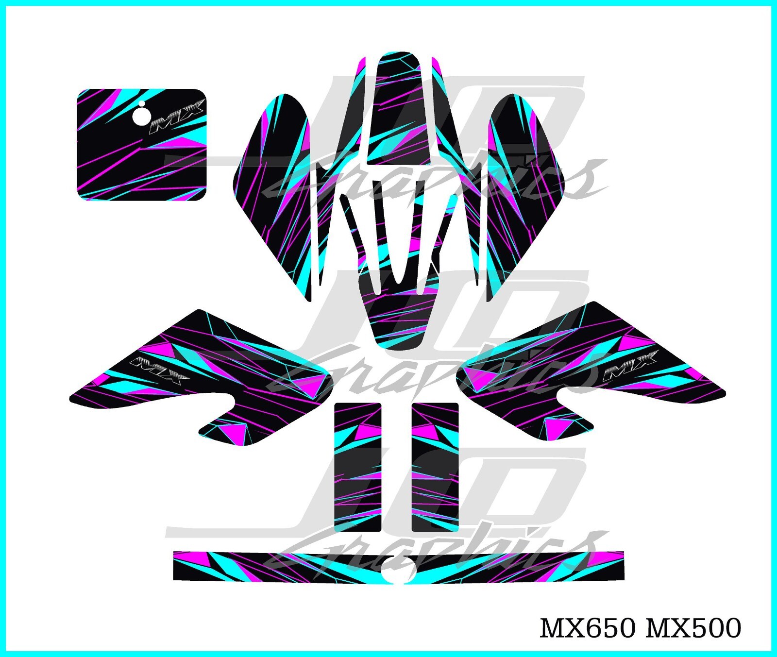 Razor MX500 MX650 graphics kit decals  THICK AND HIGH GLOSS ......