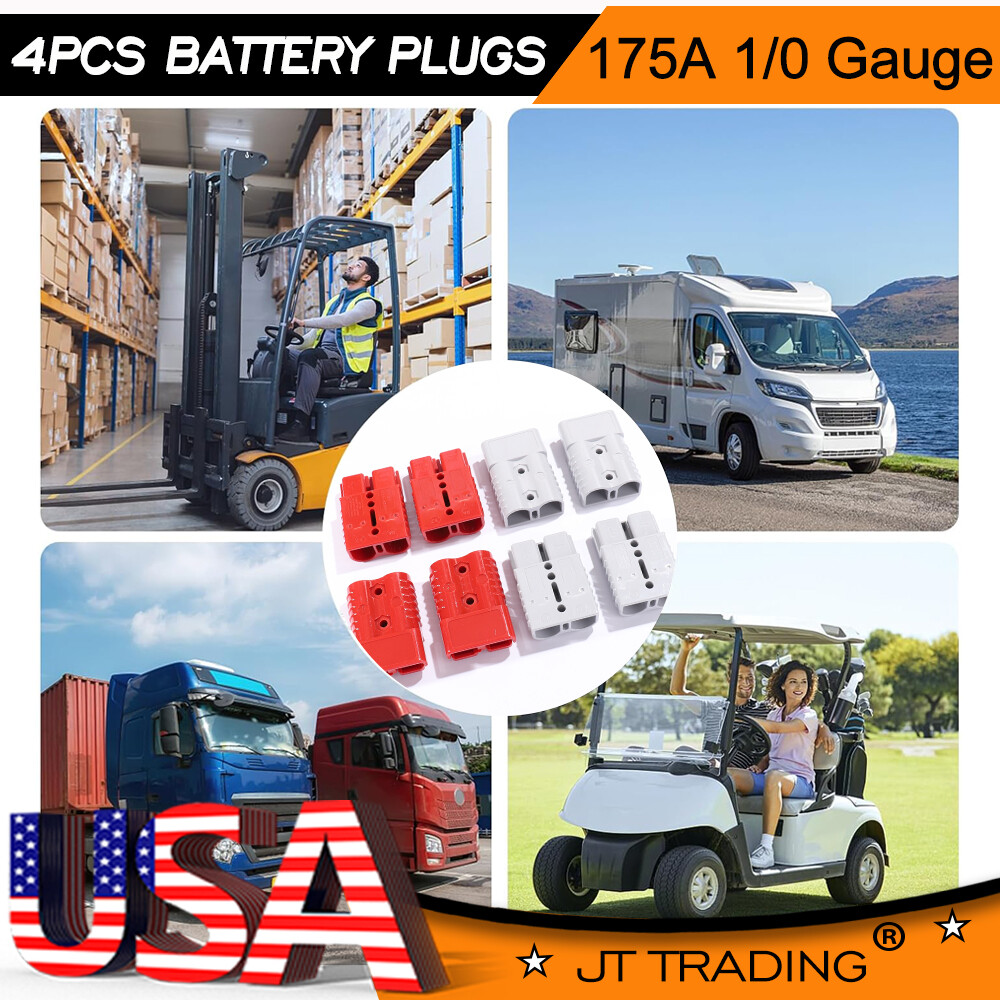 4X Battery Plugs Quick Connect Disconnect Jumper Cable Connectors Winch 175A
