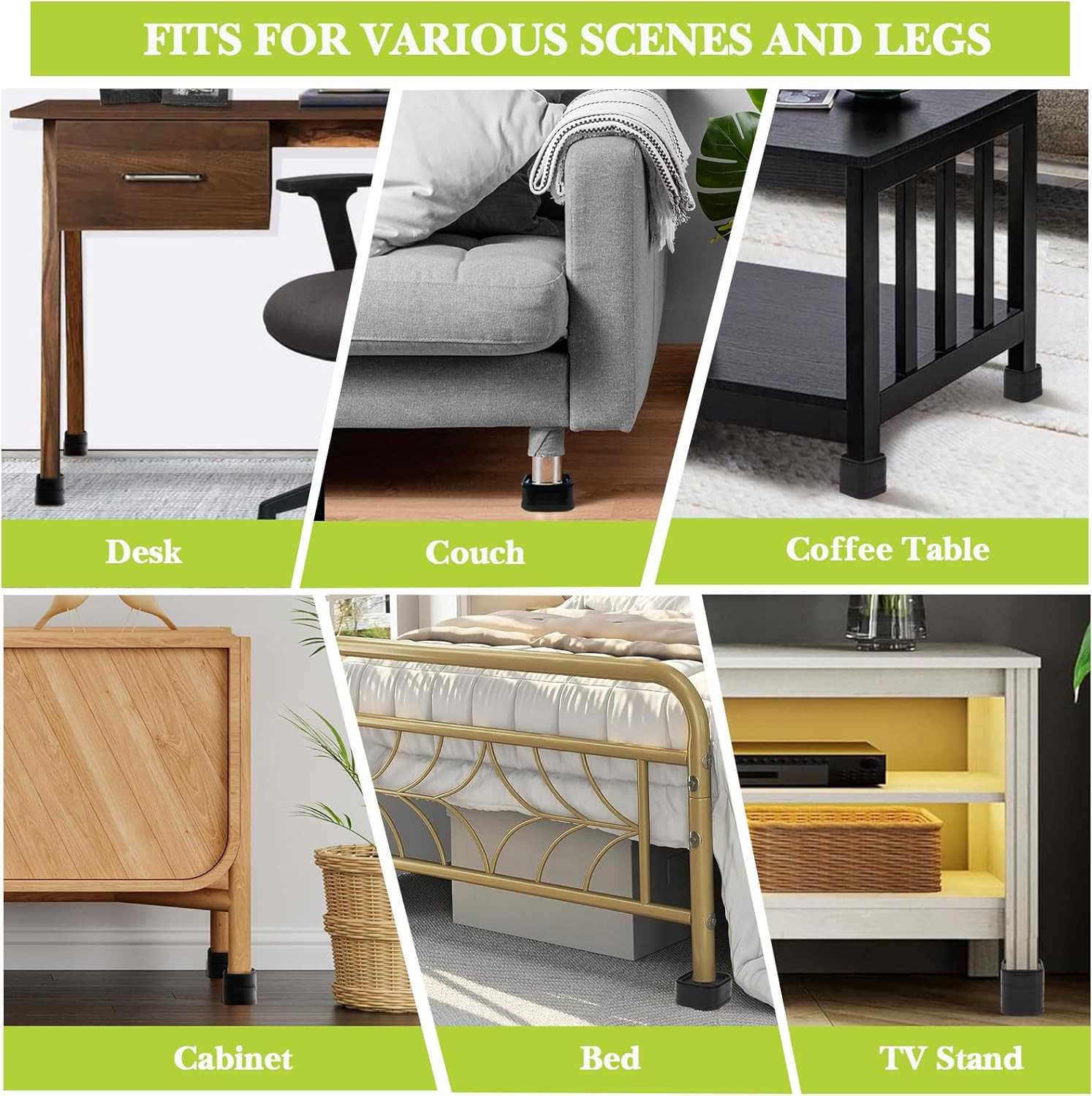 8 Pack Furniture Risers 1 or 2 Inch, Adjustable Bed Risers Heavy Duty for Table