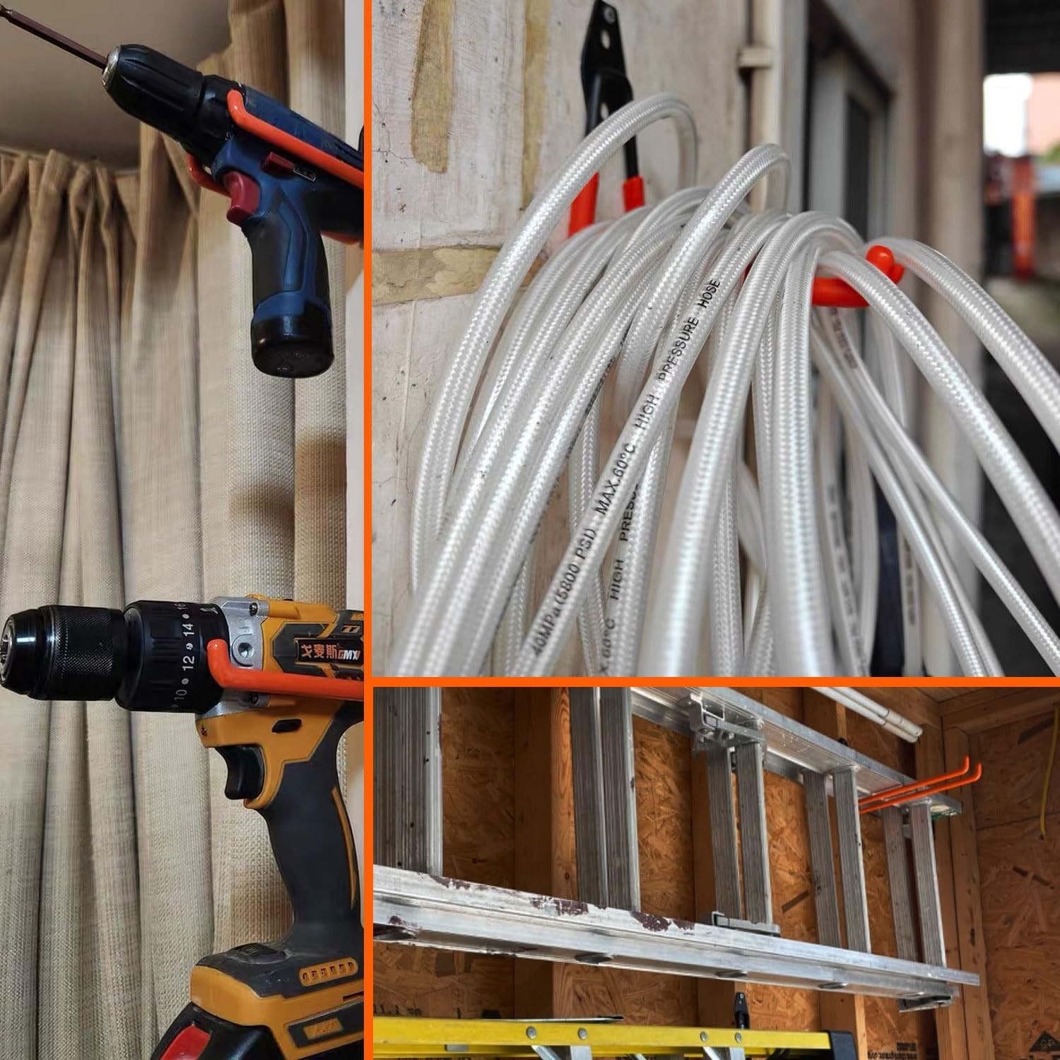 Heavy Duty Garage Storage Hooks,2 Pack Utility Steel Garage Tool Organizer Wa...