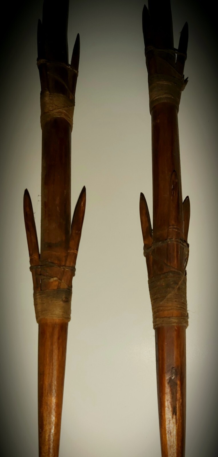 Northwest Coast; Coast Salish, fishing spears/harpoons (19th century).